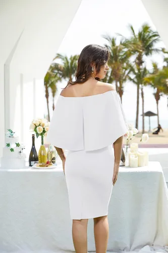 Vista 3 de GRACE KARIN Vestido midi delgado con hombros descubiertos para mujer
