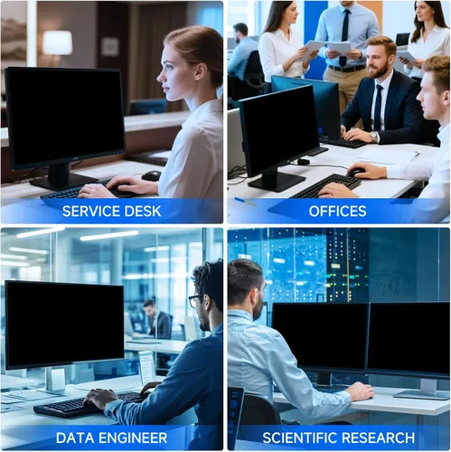 Vista 4 de Paquete de 2 pantallas de privacidad para monitor de computadora, relación de aspecto 5:4 de 19 pulgadas; antiespía, luz azul, deslumbramiento