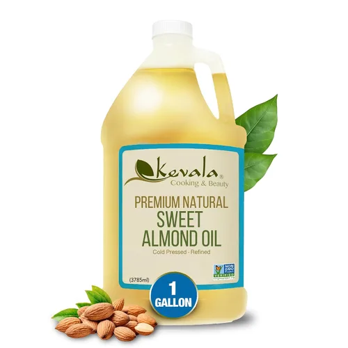 Vista 8 de Kevala Aceite de almendras dulces - 1/2 gal, 64 oz, aceite prensado en frío con vitamina E