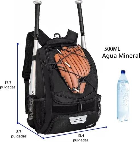 Vista 2 de DAFISKY, Mochila para Bolsón de Béisbol y Sóftbol - Mochila para Equipo de Bate de Béisbol, Sóftbol y Bola T para Jóvenes y Adultos con Soportes