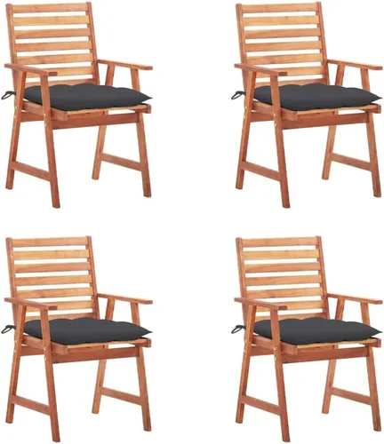 Vista 18 de Patio Dining Chairs 2 pcs with Cushions Solid Acacia Wood Dinning Room Outdoor Seating Outside Chairs Sillas para Comedor for Picnic Beach Courtyard