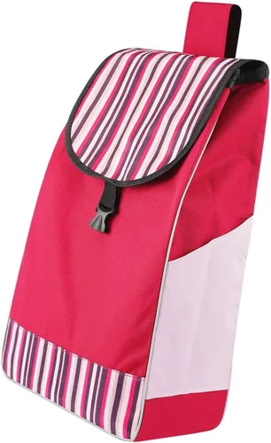 Vista 6 de Bolsa de repuesto para carrito de compras, bolsa de carrito de compras de 38 litros con botones a presión, bolsa de almacenamiento impermeable