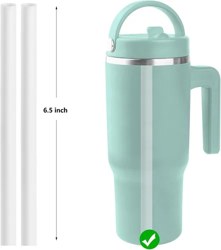 Vista 2 de Pajitas de repuesto compatibles con Hydrapeak Kids Voyager de 18 onzas, paquete de 6 popotes, 1 cepillo de limpieza