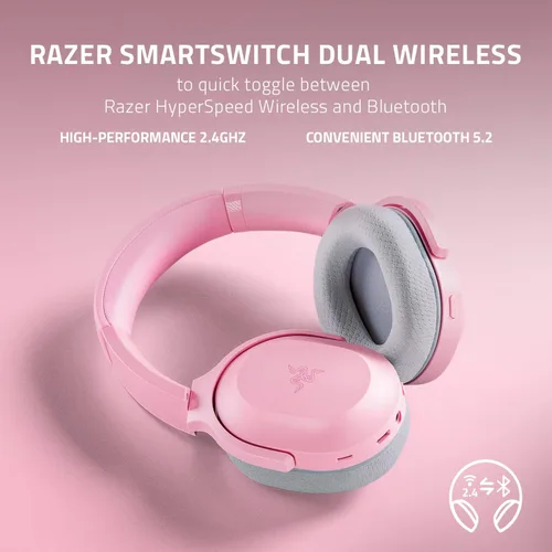 Vista 2 de Razer Barracuda Auriculares inalámbricos para juegos y móviles (PC, Playstation, Switch, Android, iOS) 2.4 GHz inalámbrico + Bluetooth - Micrófono