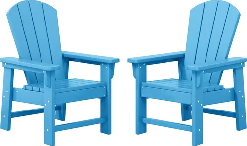 Vista 40 de WestinTrends Malibu Kids - Silla de patio de plástico HDPE Adirondack para exteriores, color negro