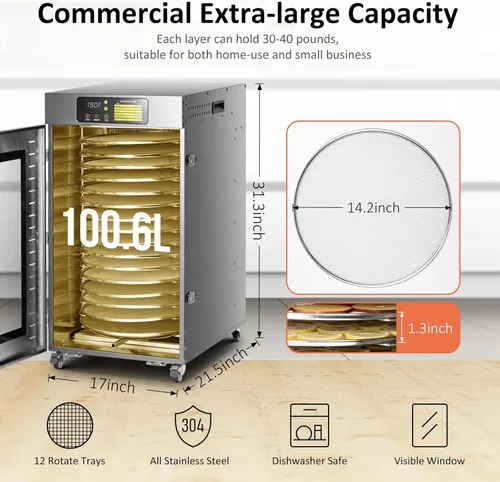 Vista 5 de Commercial - Máquina deshidratadora rotativa de 16 bandejas