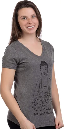 Vista 3 de Camisetas divertidas para mujer, con frase sarcástica y con cuello en V