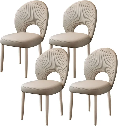 Vista 15 de JKGHK Dining Chairs, Leather Kitchen Chairs, Upholstered Armless Dining Room Chair, Accent Living Room Side Chair with High Backrest, for Cafe Black