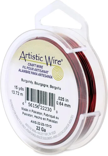Vista 172 de Artistic Wire, Alambre de cobre de color chapado en plata de calibre 18, resistente al deslustre, amatista, 20 pies
