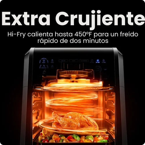 Vista 7 de CHEFMAN ExacTemp™ - Freidora de aire 5 en 1 de 12 cuartos de galón con termómetro de cocción inteligente integrado, 28 ajustes preestablecidos