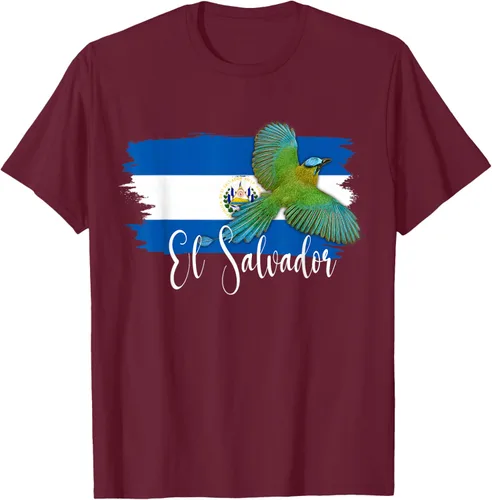 Vista 14 de Camiseta con la bandera de El Salvador, mapa de El Salvador, camiseta de Salvador para mujer, Negro