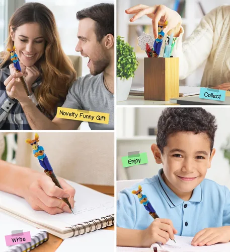 Vista 4 de Bolígrafos planetarios geniales y novedosos bolígrafos de alce – Lindo, divertido y único, suministros de oficina para niños y adultos, bolígrafo