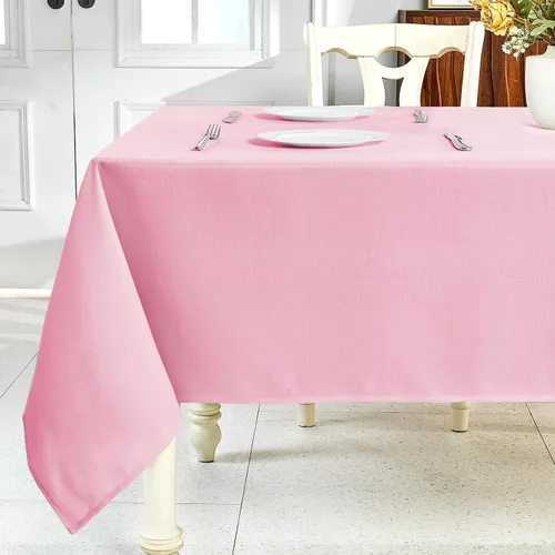 Vista 19 de IVAPUPU Mantel de Lino Texturizado para Mesa Rectangular - Mantel de Tela Impermeable Rectangular Sin Arrugas Limpiable Cubierta de Comedor