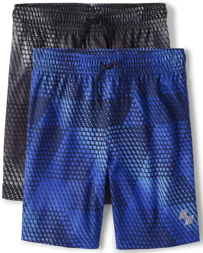 Vista 8 de The Children's Place - Pantalones cortos de baloncesto de rendimiento para niños Arctic Ice