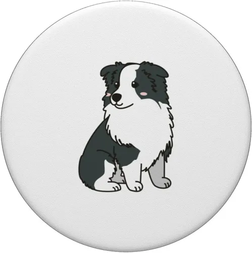 Vista 3 de Kawaii Border Collie PopSockets Swappable PopGrip