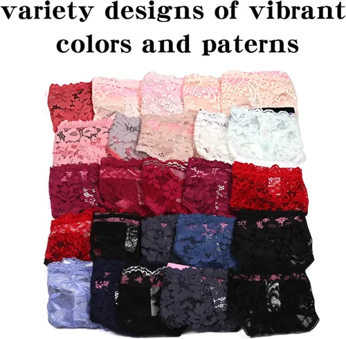 Vista 6 de ADOVAKKER Womens Thong Cotton Sexy Lace T Back Panties Underwear Pack of 6 Multicolored B-M
