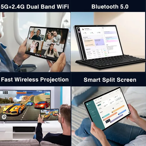 Vista 6 de Oangcc Tablet Android 13 de 11 pulgadas, 16 GB de RAM+256 GB ROM+2 TB Expand, tabletas Octa-Core con teclado y mouse, 8600 mAh, pantalla 2K 2000 x
