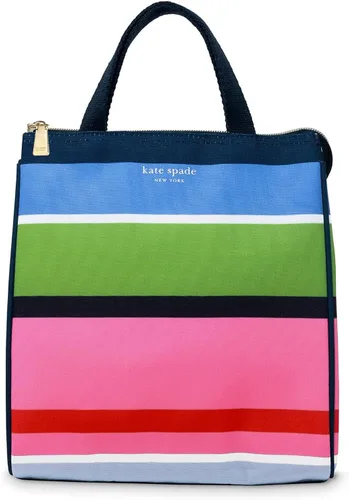 Vista 20 de Kate Spade New York Bolsa de Almuerzo Portátil Suave Refrigeradora, Bolso Térmico con Forro Interior Aislante Plateado y Bolsillo de Almacenamiento