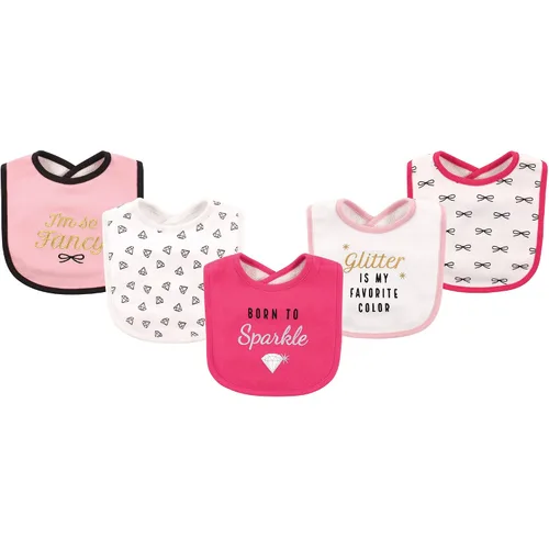 Vista 70 de Hudson Baby Baberos unisex de algodón para bebé, nube rosa, talla única (paquete de 2)