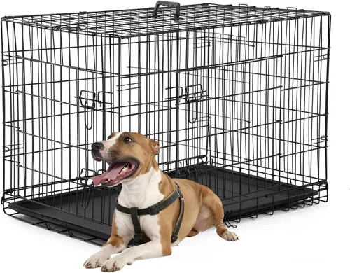 Vista 22 de [Usado] FDW Jaula para perros pequeños de 24 pulgadas plegable de metal con alambre para mascotas, doble puerta con panel divisor para interiores