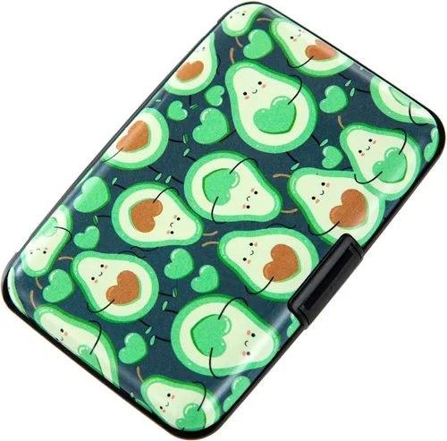 Vista 19 de Soporte para tarjetas de crédito, cartera de metal para tarjetas de bloqueo RFID, mini funda rígida de aluminio delgada para tarjetas de negocios A