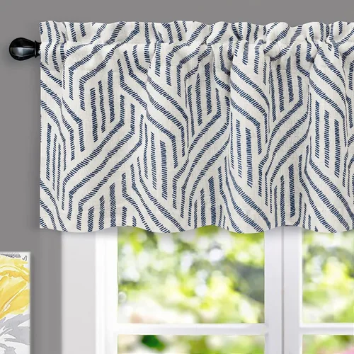 Vista 19 de DriftAway Briony - Cortina opaca con amarre para cocina, ajustable, diseño de globos, líneas texturizadas, estampadas, persianas romanas