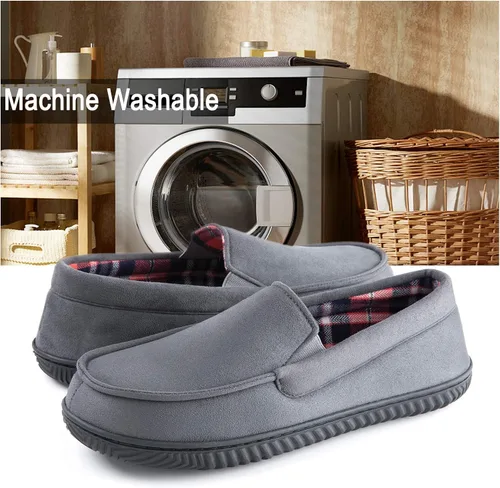 Vista 6 de RockDove Pantuflas tipo mocasín con forro de franela Alexander para hombre