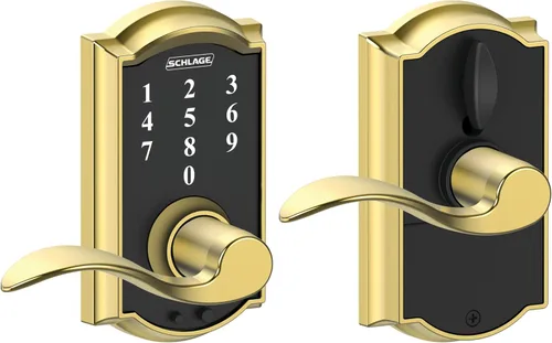 Vista 7 de Schlage - Cerradura táctil Century con picaporte Merano (bronce envejecido, FE695 CEN 716 MER) Keyless entry door lock, Electronic touchscreen