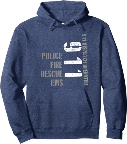 Vista 6 de 911 Dispatcher EMS EMT Police Dispatchers Operators Uniforme Sudadera con capucha Negro