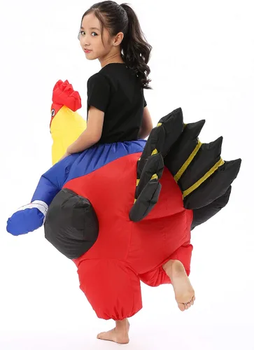 Vista 5 de Disfraz de gallo original, inflable, para Halloween, día de Pascua, 3638 ES