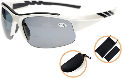 Vista 3 de Eyekepper TR90 Sports Polycarbonate Polarized Bifocal Half Rimless Sunglasses