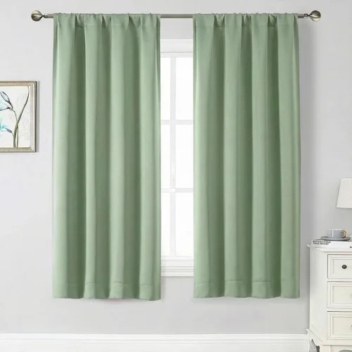 Vista 79 de Cortinas opacas para dormitorio, sala de estar, juego de 2 paneles de 54 pulgadas de largo, cortinas de oscurecimiento de habitación con aislamiento