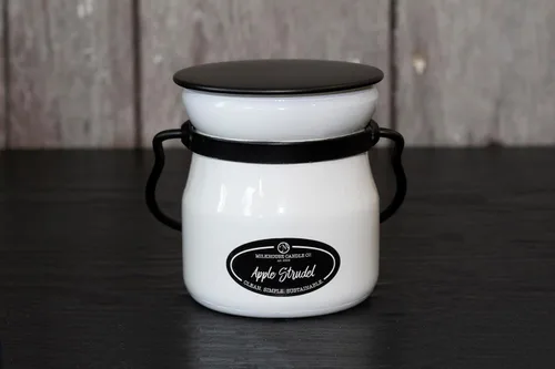 Vista 6 de Milkhouse Candle Company Apple Strudel - Vela de soja – Canela Manzana Aroma de vainilla – Tarro de crema de 5 onzas con tapa, más de 35 horas