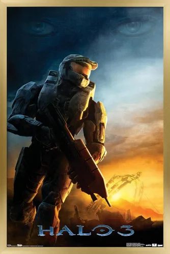 Vista 13 de Trends International Halo 3 - Póster de pared del Despertar, 14.725 x 22.375 pulgadas, versión con marco de madera tipo granero