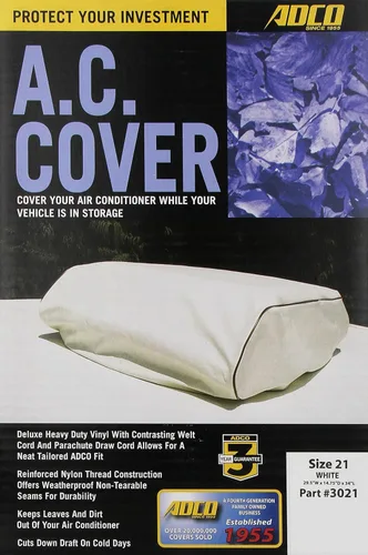 Vista 2 de ADCO 3021, tapa para aire acondicionado de RV color blanco, tamaño 21