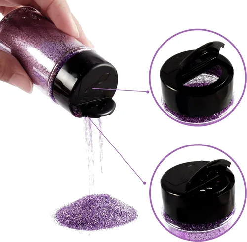 Vista 5 de Laza Polvo de Purpurina Ultra Fino, 4 Colores 320ml Purpurina para Manualidades Lentejuelas, Purpurina Extra Fina Violeta Amethyst PET para Resina