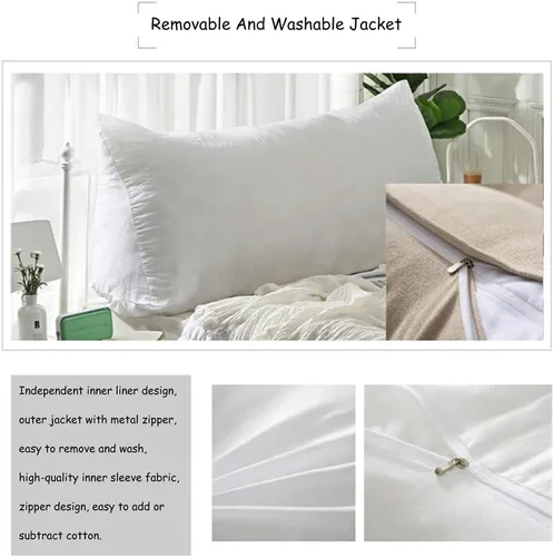 Vista 5 de Triangular Reading Pillow for Full Twin Queen Size Bed,Perfect Back Support Cushion for Adults Reading,Watching TV,F-2005020cm