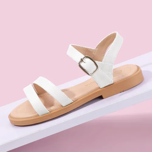 Vista 5 de PANDANINJIA Mona - Sandalias planas para niñas pequeñas y pequeñas para niños, bonitas sandalias de vestir con punta abierta, zapatos de verano