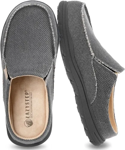 Vista 14 de LazyStep Pantuflas tipo zueco con acolchado para hombre McCoy Negro
