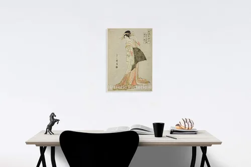 Vista 2 de Historic Pictoric Print : A Comparison of Selected Beauties of The Pleasure Quarters (Seiro bisen awase), Chôbunsai Eishi, c 1833, Vintage Wall