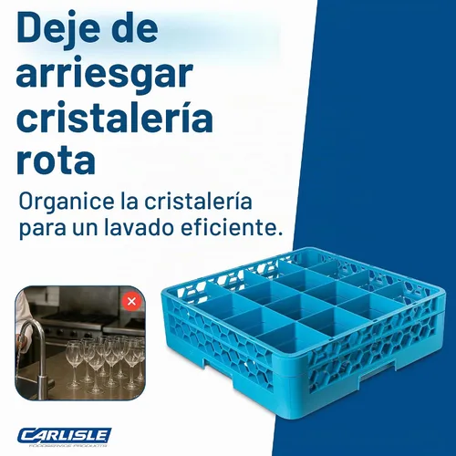 Vista 6 de Carlisle FoodService Products Opticlean - Estante para vasos de 16 compartimentos con 1 extensor para cocinas y restaurantes, plástico, 19.875 x