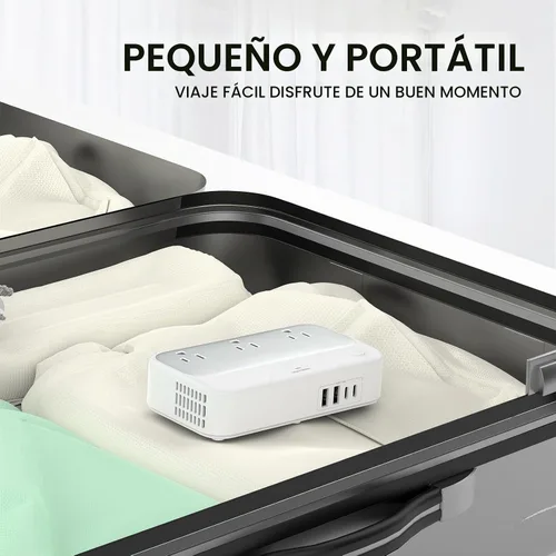 Vista 6 de Convertidor de voltaje universal EE.UU. a Europa, combo convertidor de viaje de 220 V a 110 V, adaptador europeo de reducción de voltaje de 250 W