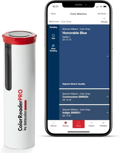 Vista 10 de Datacolor ColorReader - Colorímetro digital profesional y herramienta de combinación de pintura; identifica instantáneamente códigos HEX, RGB