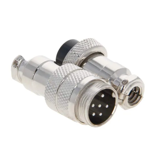Vista 24 de Heyiarbeit Plata Negro GX12-2 15A 2P Aviación Conector Hembra/Macho Panel de Alambre de Alimentación Chasis Accesorios Conector de Metal Aviación 1