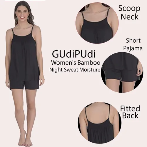 Vista 2 de Sleepy Time Pijama de bambú para mujer, ropa de dormir que absorbe la humedad, estilo veraniego