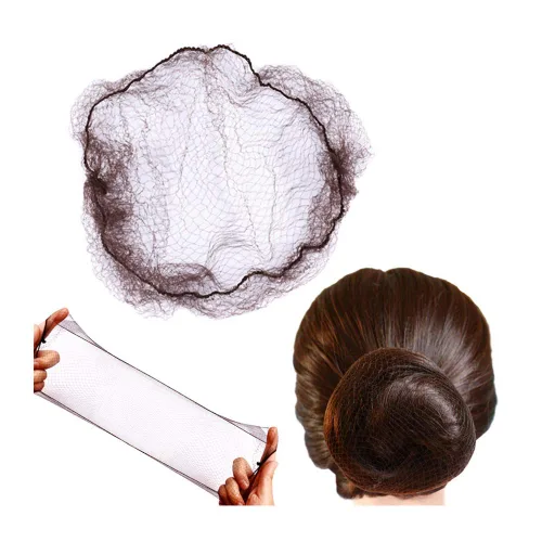 Vista 9 de YANTAISIYU 50 piezas de red para el cabello de 20 pulgadas, invisible, elástica, malla para pelucas y moños, para el servicio de alimentos