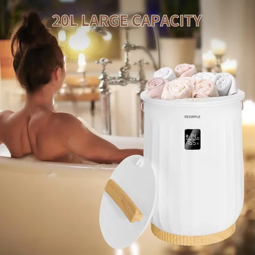 Vista 3 de Calentador de toallas calientes para baño; calentador de toallas de lujo en cubo; calentador de mantas de spa de gran capacidad de 20L; diseño
