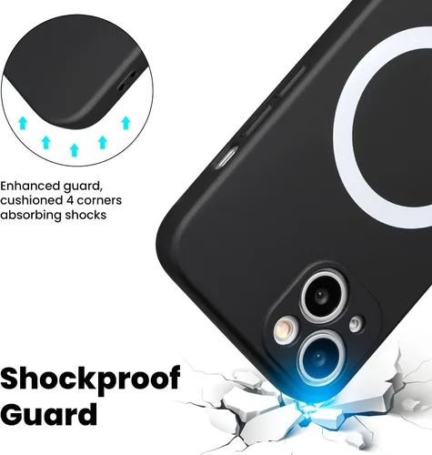 Vista 7 de ZCDAYE Funda magnética para iPhone 13, funda delgada de silicona compatible con Magsafe suave forro de microfibra antiarañazos funda protectora