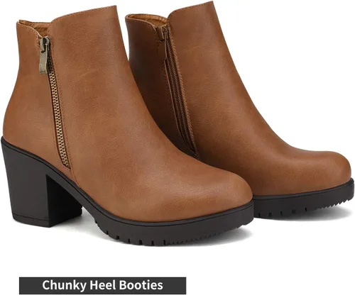 Vista 3 de DREAM PAIRS - Botines para mujer, de invierno y tacón bajo grueso