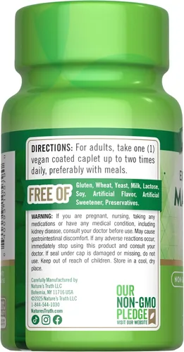 Vista 7 de Nature's Truth Suplemento de magnesio 250 mg 100 comprimidos Vegano, sin OMG y sin gluten